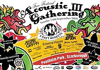 Click to enlarge this year's Acoustic Gathering Poster  Acoustic Gathering 3, Sunday 14th September 2008 at Peasholm Park, Scarborough, UK